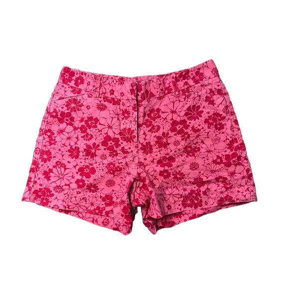 Ann Taylor Hawaiian Floral Chino Shorts 00s Red/Pink Summer Tropical Vac… - Picture 1 of 6